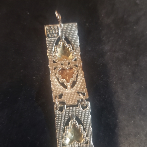 12k Gold Filled Sterling bracelet (Leaf design) - Picture 2 of 4